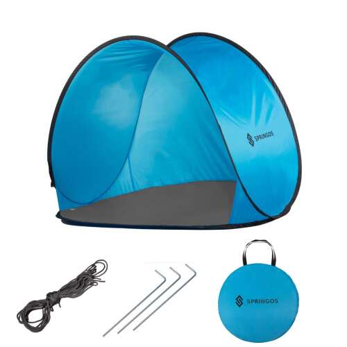 Springos pop-up cort de plajă cu protecție UV 150x90cm #blue