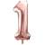 Rózsaszín arany 1-es számú lufi, születésnapi party dekoráció