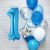 Springos blue number one balloon with assorted birthday balloons