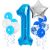 Springos blue number 1 balloon with star and confetti balloons