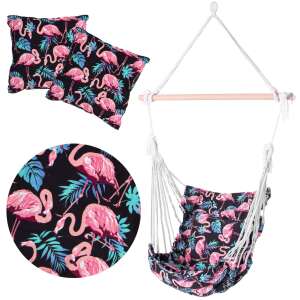 Brazílske kreslo Springos s vankúšmi #black-pink