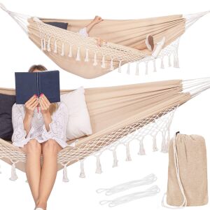 Springos kétszemélyes Függőágy 200x150cm #bézs