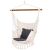 Front view of Springos Brazil hanging chair with gray cushions isolated