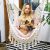 Woman and dog relaxing together in Springos Brazil hanging chair