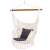Springos Brazil hanging chair with cushions, white with grey cushions