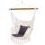 Springos Brazil hanging chair with cushions, white with grey cushions
