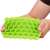 Green silicone ice cube tray with honeycomb design, 37 ice cubes, Springos brand