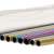 Close-up of Springos stainless steel drinking straws in silver, gold, black, and rainbow colors