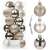 Set of 20 champagne and silver Christmas tree ornaments in a clear plastic container