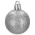 Single silver glitter Christmas tree bauble, Ca0842 ornament