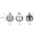 Ca0842 Silver Christmas Baubles Set - Glitter, Matte, Shiny - 4cm Size