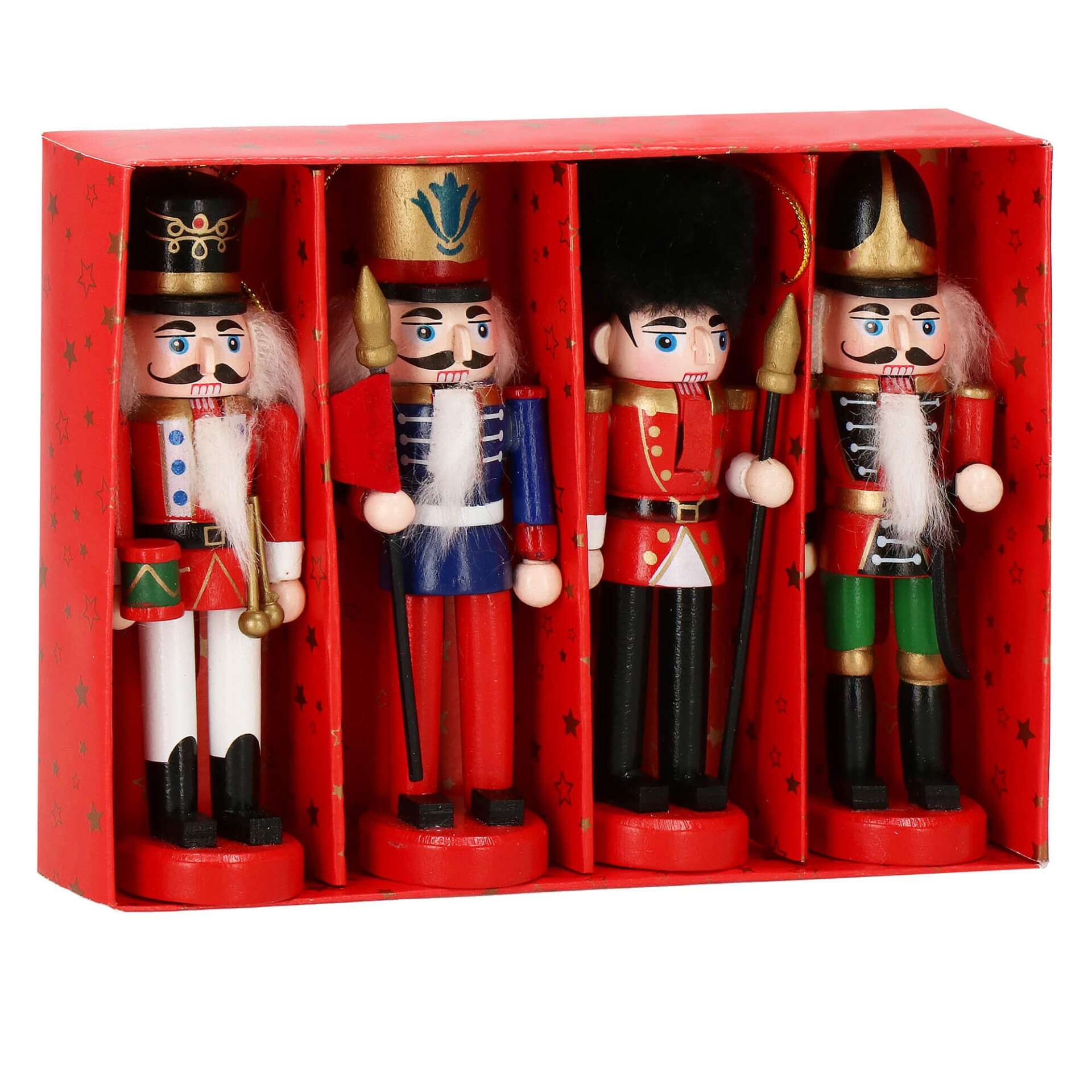 Springos Karácsonyi dekoráció "diótörő" 4 db - többszínű