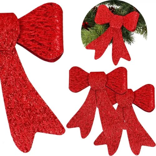 Springos red Christmas bows, set of two, Christmas tree decoration