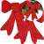 Two red glitter Christmas tree bows, Springos brand