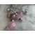 Set of 7 transparent Christmas baubles filled with pink feathers, beads, glitter and confetti, 5 cm, Springos