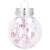 Pink and silver transparent Christmas ornament, 5 cm, filled with beads