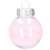 Pink and silver transparent Christmas ornament, 5 cm, filled with feathers