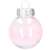 Pink and silver transparent Christmas ornament, 5 cm, filled with feathers