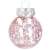 Pink and silver transparent Christmas ornament, 5 cm, filled with glitter
