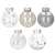 Springos 6cm Christmas tree baubles, transparent with silver and gold glitter inside