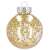 Springos Christmas tree bauble, transparent with gold glitter inside