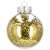 Springos Christmas tree bauble, transparent with gold glitter inside
