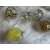 Selection of Springos clear Christmas ornaments with gold and yellow interior decorations.