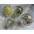 Selection of Springos clear Christmas ornaments with various gold and yellow designs.