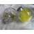Springos Christmas tree baubles, 30 pieces, transparent with gold and yellow glitter inside