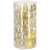 Springos 30-piece set of clear Christmas ornaments with gold and yellow interiors in packaging.