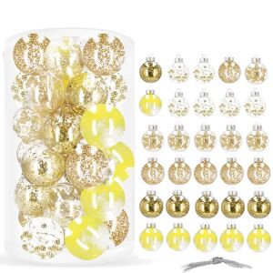 Springos 30-piece Christmas ornament set in clear packaging with hanging strings. - Nonbrand Christmas tree ornament