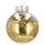 Transparent Christmas tree bauble with gold glitter inside, Springos brand