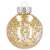 Transparent Christmas tree bauble with gold glitter inside, Springos brand