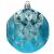 Close-up of a blue geometric patterned Christmas ornament by Springos