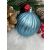 Blue textured Christmas ornament by Springos with pine cone and berries