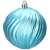 Blue shiny Christmas ornament with wavy pattern, 8 cm, Springos