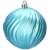 Blue shiny Christmas ornament with wavy pattern, 8 cm, Springos