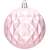 Pink Christmas tree bauble with geometric design, 8 cm