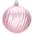 Pink Christmas tree bauble with swirl design, 8 cm