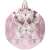 Pink Christmas tree bauble with geometric design, 8 cm
