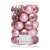 Set of 30 pink Christmas tree baubles, 8 cm, assorted designs, including matte, shiny, glitter, and geometric