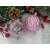 Pink Christmas tree baubles with geometric design, 8 cm