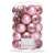 Set of 30 pink Christmas tree ornaments, 8 cm, includes matte, shiny, glitter, and geometric ornaments