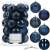 Set of 30 Springos 8cm navy blue Christmas tree ornaments