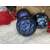 Springos navy blue Christmas ornaments in a festive setting