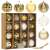 Set de 16 ornamente de Crăciun aurii și albe în cutie