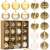 Set mit 16 goldenen und weißen Weihnachtsbaumschmuck