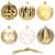 Set of 6 gold and white Christmas ornaments