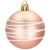 Glob de Crăciun Springos Rose Gold cu design cu dungi albe