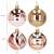 Set of 4 different rose gold Christmas ornaments, 6 cm, including reindeer, snowflakes, stripes, and Merry Christmas